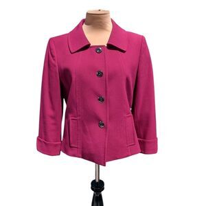 Tahari Arthur S. Levine Women's Fuchsia Blazer Jacket Size 6 Business Casual